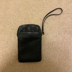 Leather wallet pouch wristlet